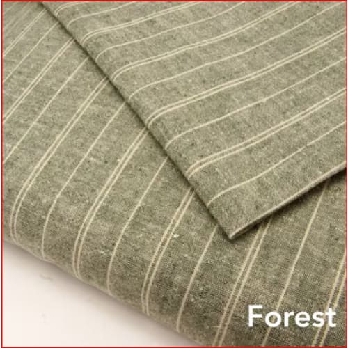 Cotton/Hemp Outer Pillow Cases - Dark Green / White Stripe 