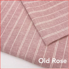 Cotton/Hemp Outer Pillow Cases - Old Rose / White Stripe - 